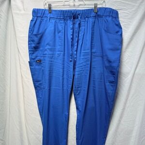 Koi Lite Peace Royal Blue Scrub Pants Womens 2X Regular Slim Fit Cargo 742